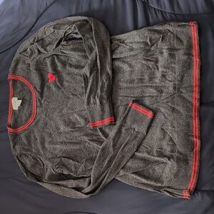 Old Navy Charcoal Sweater with Red Trim